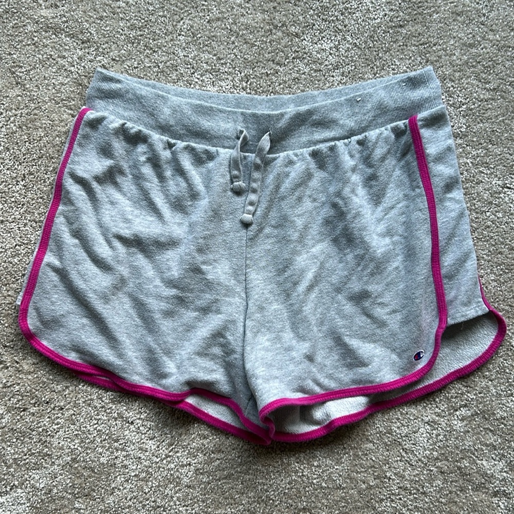 Champion pink lined gray shorts